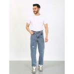 Viking's Line Kaizer Denim Boyfriend Lazerli Koyu Mavi Denim Jean - 0- Koyu Mavi - 33