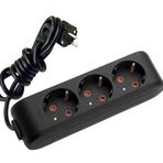 Viko 1050190133303 Multiled 3 mt Topraklı Kablolu Çocuk Korumalı Siyah Üçlü Priz