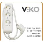 Viko 3 Lü 3X2.5 Uzatma Seyyar Kablo 7 Metre