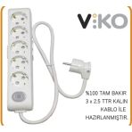 Viko 5 Li 3X2.5 Uzatma Seyyar Kablo 25 Metre
