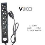 Viko 6 Li 3X2.5 Uzatma Seyyar Kablo 9 Metre