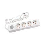 Viko 90117403 Multi-Led Beyaz Anahtarlı Topraklı Kablolu Çocuk Korumalı 3 mt Dörtlü Grup Priz