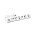 Viko 90117602 Multi-Led Beyaz Anahtarlı Topraklı Kablolu Çocuk Korumalı 2 mt Altılı Grup Priz