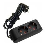 Viko 90133201 Multi-Led Siyah Topraklı Kablolu Çocuk Korumalı 1 mt İkili Grup Priz