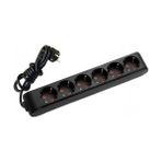 Viko 90133301 Multi-Led Topraklı Kablolu Çocuk Korumalı 1 mt Siyah Üçlü Grup Priz