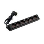 Viko 90133603 Multi-Led Siyah Topraklı Kablolu Çocuk Korumalı 3 mt Altılı Grup Priz