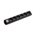 Viko 90137600 Multi-Led Anahtarlı Topraklı Klemensli Çocuk Korumalı Siyah Altılı Grup Priz