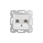 Viko 90440079 Rollina Linnera 2xRj45 Cat6 Çerçeve Hariç Düğme Kapak Mekanizmalı Beyaz İkili Data Prizi
