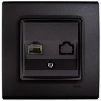 Viko 90444013 Lin Life Gece Siyahı Cat3 Mek+Kapak Tekli Nümeris Anahtar