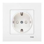 Viko 9096 7056 Karre/Meridian Beyaz İkili Toprak Priz