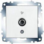 Viko 90967009 Meridian Karre F Konnektörlü Sonlu Düğme Kapak Mekanizmalı Beyaz Uydu Prizi