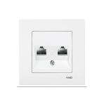 Viko 90967034 Karre Meridian Beyaz İkili Data Cat5E Prizi