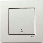 Viko Artline Novella Çerçeveli Metalik Beyaz Light Yaylı Anahtar