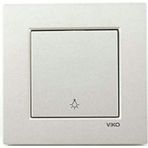 Viko Artline Novella Çerçeveli Metalik Beyaz Light Yaylı Anahtar