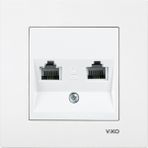Viko Çerçevesiz Karre-Meridian Beyaz İkili Data Cat6 Mekanizma