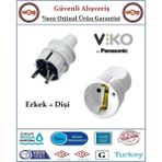 VİKO Erkek Fiş + Dişi Fiş - İkisi Bir Arada - Topraklı - Orjinal Ürün