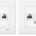 Viko Karre Beyaz Data+Nümeris CAT5e+CAT3 A.Opp 2li paket
