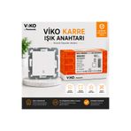VİKO Karre Beyaz Light (Işık) Anahtarı 12 Adet (Çerçeve Hariç)