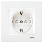 VİKO Karre Çocuk Korumalı Topraklı Priz - Beyaz (Çerçeve Hariç) 90967X42 VİKO