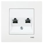 Viko Karre Data-Numeris Telefon Prizi (RJ45 Cat6 - RJ11) Beyaz (Çerçevesiz) 90967X81VİKO