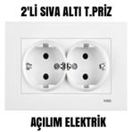 VİKO KARRE İKİLİ TOPRAKLI PRİZ SIVA ALTI ÇERÇEVE DAHİL