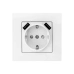 Viko Karre-Meridian 90970X92 Topraklı 2 Usb’li 5V-2A Çocuk Korumalı Priz Beyaz (Komple)
