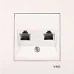Viko Karre-Meridian Beyaz 2'li Nümeris Cat3 Mekanizma