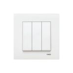 Viko Karre / Meridian Beyaz Üçlü Anahtar Sıva Altı (Çerçevesiz)