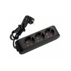 Viko Multi-Led 3 m Kablolu Siyah 3'lü Priz