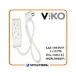 Viko Multi-Let 2'li 2 Metre Topraklı Çocuk Korumalı Kablolu Grup Priz - Beyaz