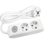 Viko Multi-Let 2'li Anahtarlı Topraklı Kablolu Çocuk K. Grup Priz 2 Metre Beyaz