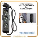 Viko Multi-Let 3'lü 3x1.5 25 m Hes Kablo Tam Bakır Topraklı Çocuk Korumalı Uzatma