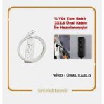 Viko Multi-Let 3'lü 3x2.5 22 m Topraklı Çocuk Korumalı Ünal Kablo Tam Bakır Uzatma