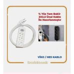 Viko Multi-Let 3'lü 3x2.5 28 m Öznur Kablo Tam Bakır Anahtarlı Topraklı Çocuk Korumalı Uzatma Grup Priz