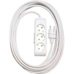 Viko Multi-Let 3'lü 8 Metre Topraklı Çocuk Korumalı Kablolu Grup Priz - Beyaz