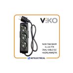 Viko Multi-let 3'lü Topraklı 2 Metre Kablolu Çocuk Korumalı Priz
