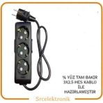 Viko Multi-Let 3'lü Topraklı Çocuk Korumalı Uzatma Seyyar ( 3x2.5 Hes Kablo Tam Bakır) Uzatma Seyyar Kablo - 30 METRE