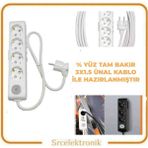 Viko Multi-Let 4'lü 3x1.5 15 m Ünal Kablo Anahtarlı Topraklı Çocuk Korumalı Uzatma