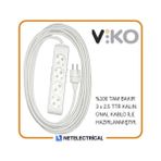 Viko Multi-Let 4'lü 3x2.5 20 m Öznur Kablo Tam Bakır Topraklı Çocuk Korumalı Uzatma Grup Priz