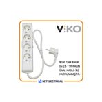 VİKO Multi-let 4'lü 5 Metre Topraklı Çocuk Korumalı Grup Priz (3x2.5 TTR TAM BAKIR KALIN KABLOLU)