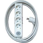 Viko Multi-Let 4'lü Anahtarlı 6 Metre Topraklı Çocuk Korumalı Kablolu Grup Priz - Beyaz