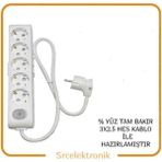 Viko Multi-Let 5 Li 12 ile 40 Metre Ebatları Anahtarlı Topraklı Çocuk Korumalı Uzatma ( 3x2.5 Hes Kablo Tam Bakır) Ttr Kablo Tseli HO5VV-F - 18 METRE