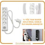 Viko Multi-Let 5'li 3x1.5 25 m Beyaz Anahtarlı Topraklı Çocuk Korumalı Uzatma