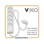 Viko Multi-Let 5'li 5 Metre Topraklı Çocuk Korumalı Grup Priz (3x2.5 Ttr Tam Bakır Kalın Kablolu) - Beyaz