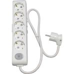 Viko Multi-Let 5'li Anahtarlı 1 Metre Topraklı Çocuk Korumalı Kablolu Grup Priz - Beyaz