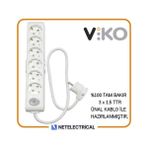 Viko Multi-Let 6'lı Anahtarlı 4 Metre Topraklı Çocuk Korumalı Kablolu Grup Priz - Beyaz