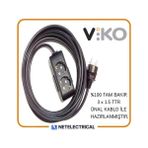 Viko Multi-Let Siyah 2'li 10 Metre Topraklı Çocuk Korumalı Kablolu Grup Priz