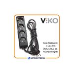 Viko Multi-Let Siyah 4'lü 10 Metre Topraklı Çocuk Korumalı Kablolu Grup Priz
