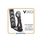 Viko Multi-Let Siyah 4'lü 6 Metre Topraklı Çocuk Korumalı Kablolu Grup Priz