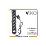 Viko Multi-Let Siyah 6'lı Anahtarlı 10 Metre Topraklı Çocuk Korumalı Kablolu Grup Priz